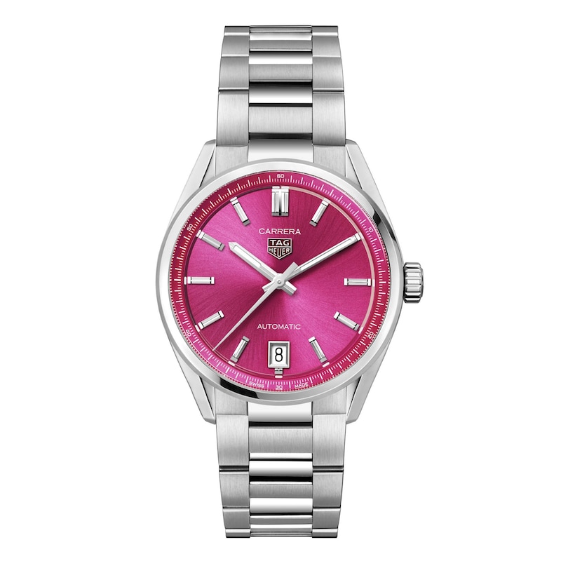 TAG Heuer Carrera Ladies' Stainless Steel Bracelet Watch with pink dial