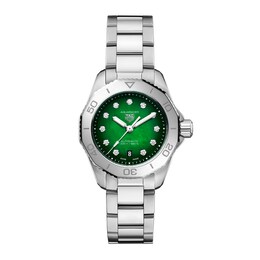TAG Heuer Aquaracer Ladies' Diamond Green Dial & Stainless Steel Bracelet Watch