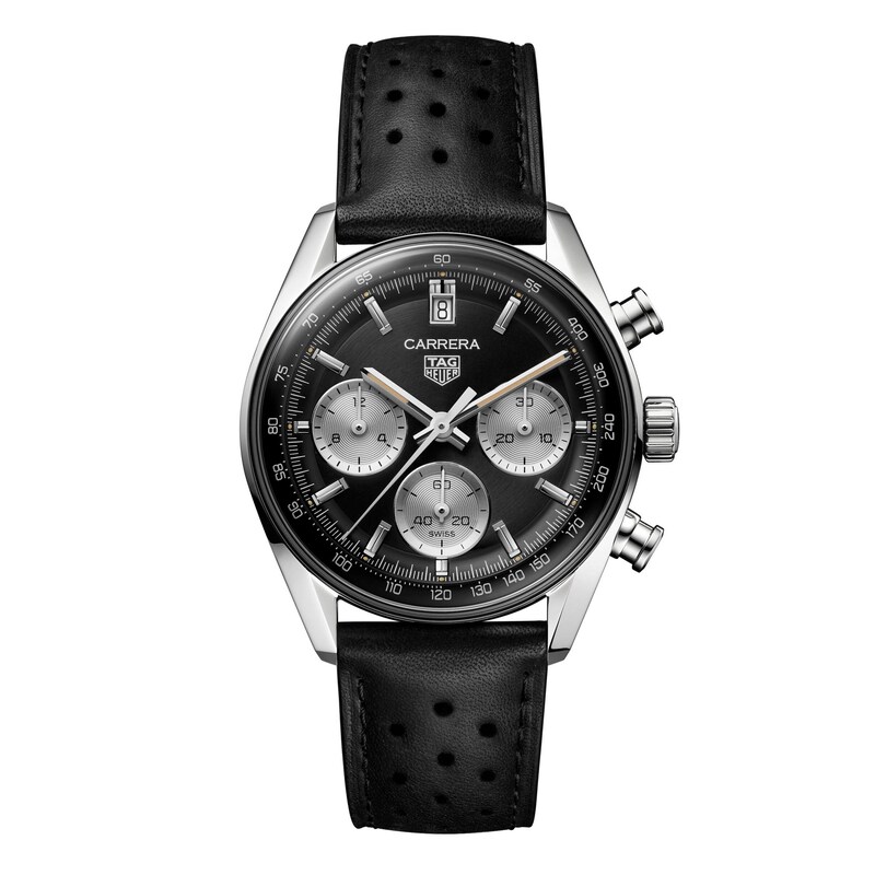 TAG Heuer Carrera Men's Black Calfskin Leather Strap Watch