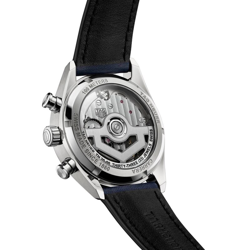 TAG Heuer Carrera Men's Black Calfskin Leather Strap Watch