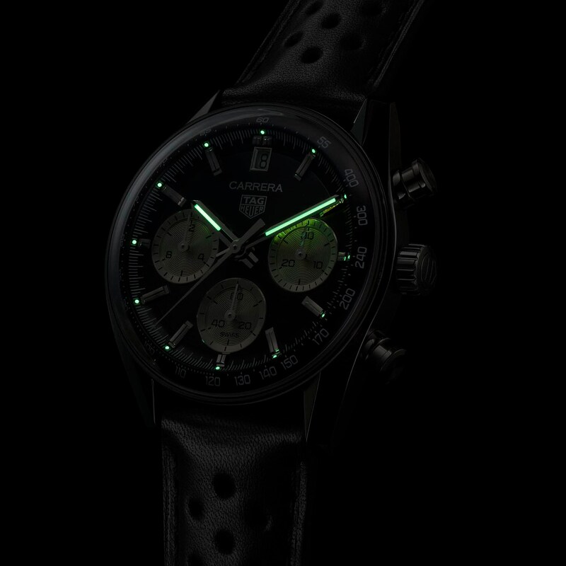 TAG Heuer Carrera Men's Black Calfskin Leather Strap Watch