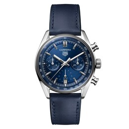 TAG Heuer Carrera Men's Blue Leather Strap Watch