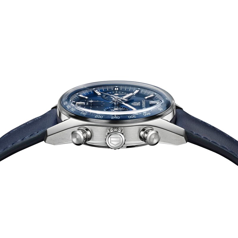 TAG Heuer Carrera Men's Blue Leather Strap Watch
