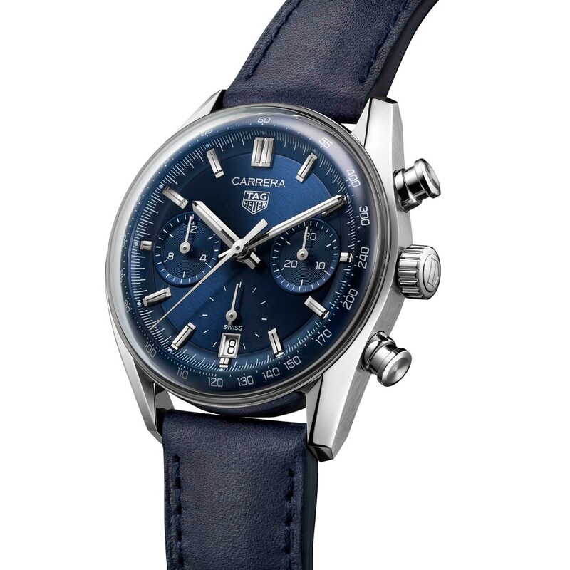 TAG Heuer Carrera Men's Blue Leather Strap Watch
