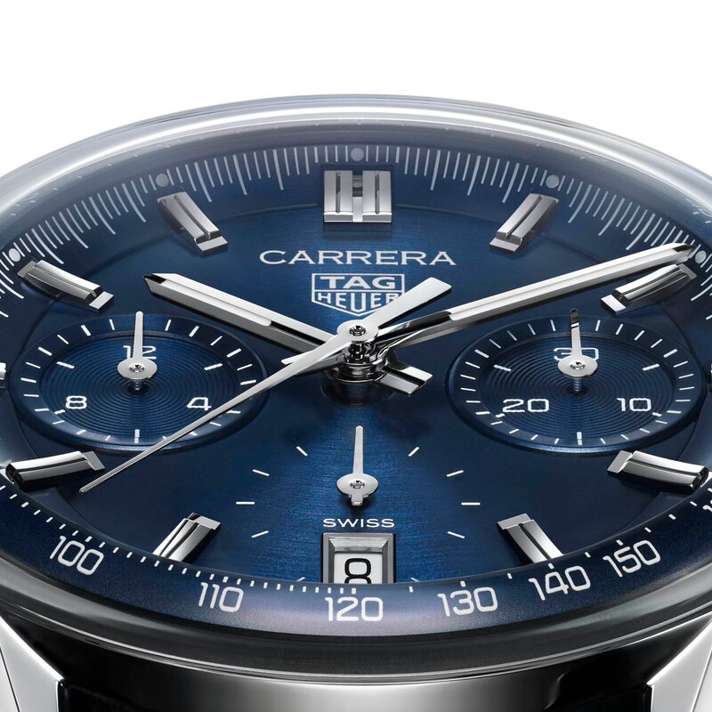 TAG Heuer Carrera Men's Blue Leather Strap Watch