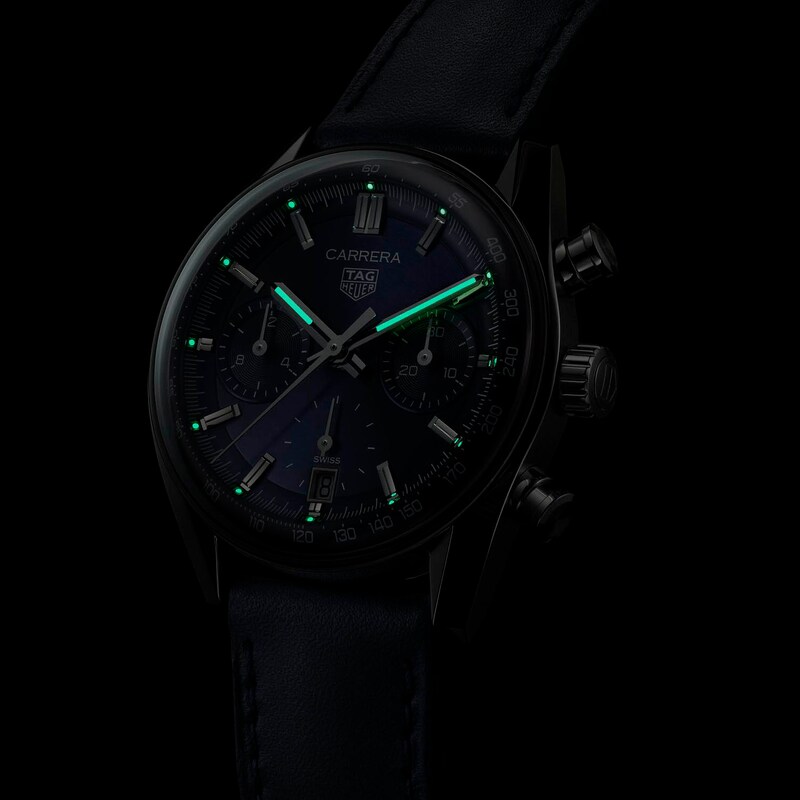 TAG Heuer Carrera Men's Blue Leather Strap Watch