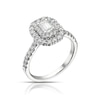 Thumbnail Image 2 of Engagement Ring Platinum 1ct Total Diamond Emerald Cut Double Halo Ring