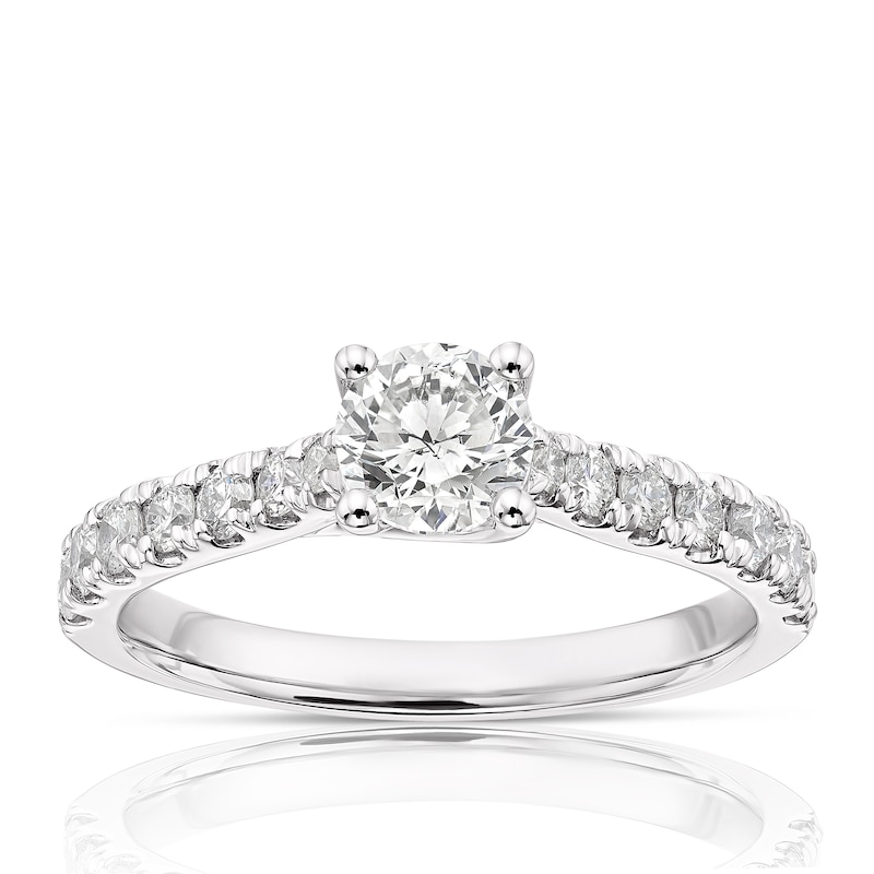 Main Image 1 of Platinum 1ct Total Diamond Solitaire Ring