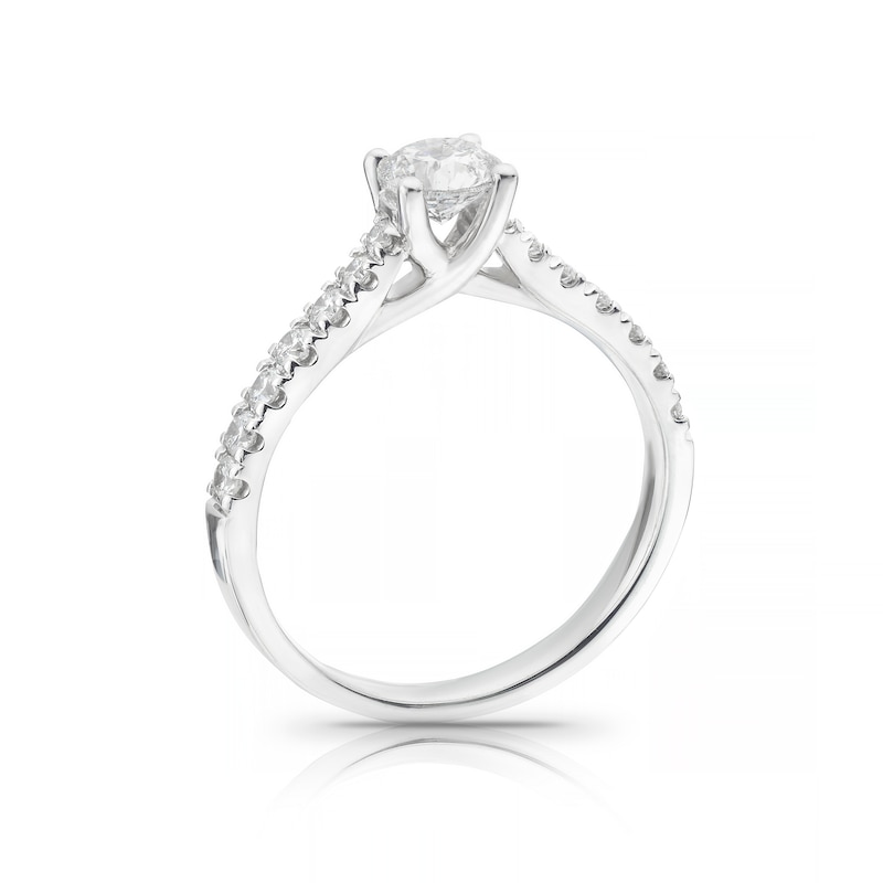 Main Image 3 of Platinum 0.75ct Total Diamond Solitaire Ring