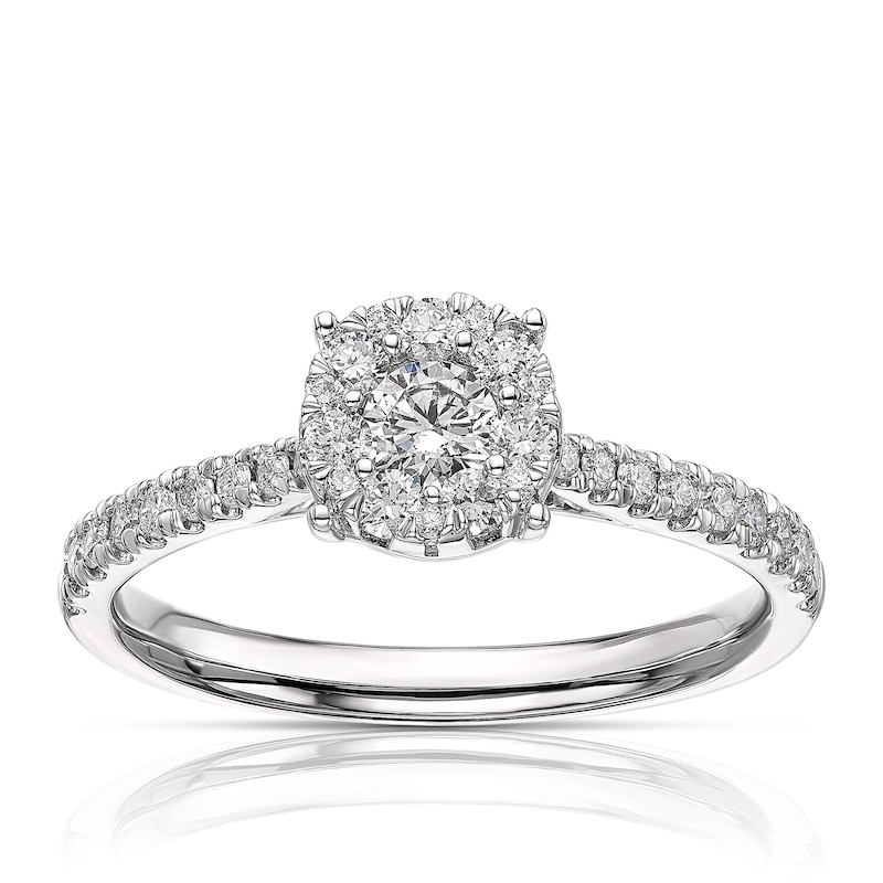 Main Image 1 of Platinum 0.50ct Total Diamond Round Cluster Ring