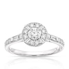 Thumbnail Image 1 of Engagement Ring 9ct White Gold 0.50ct Total Diamond Round Halo Ring