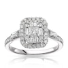 Thumbnail Image 1 of Engagement Ring 9ct White Gold 0.66ct Total Diamond Rectangle Cluster Ring