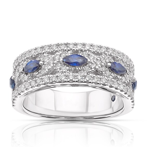 Vera Wang 18ct White Gold Sapphire 0.45ct Diamond Ring