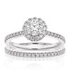 Thumbnail Image 0 of Vera Wang Platinum 0.95ct Diamond Round Halo Bridal Set