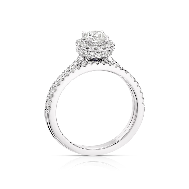 Vera Wang Platinum 0.95ct Diamond Round Halo Bridal Set