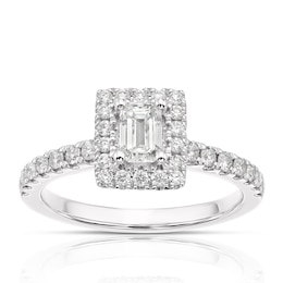 Vera Wang 18ct White Gold 0.69ct Diamond Emerald Cut Ring