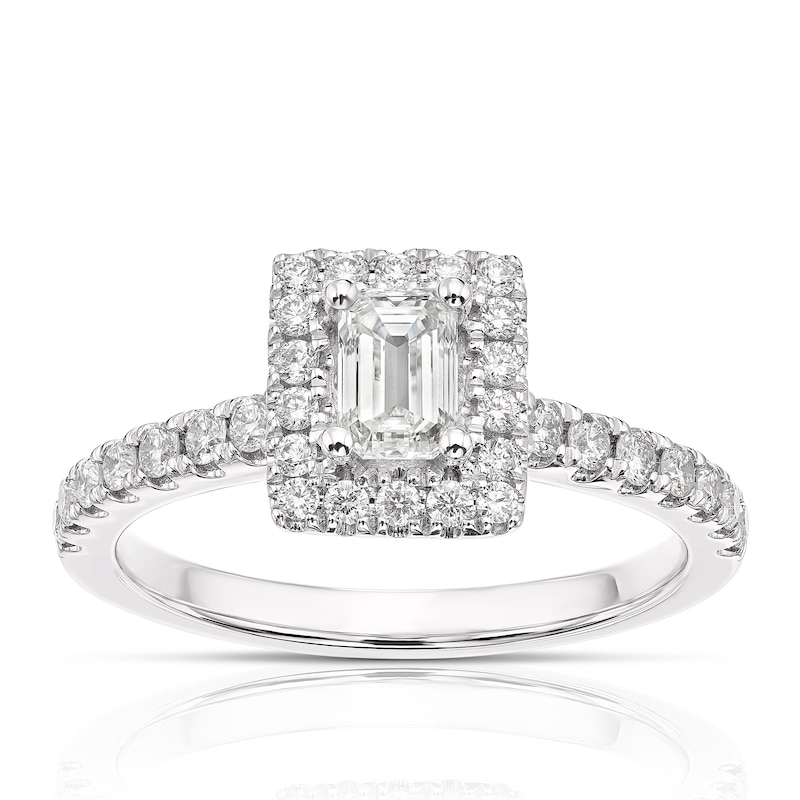 Vera Wang 18ct White Gold 0.69ct Diamond Emerald Cut Ring