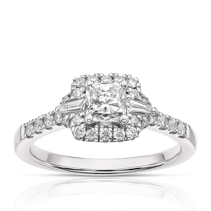 Vera Wang 18ct White Gold 0.80ct Diamond Cushion Cut Ring