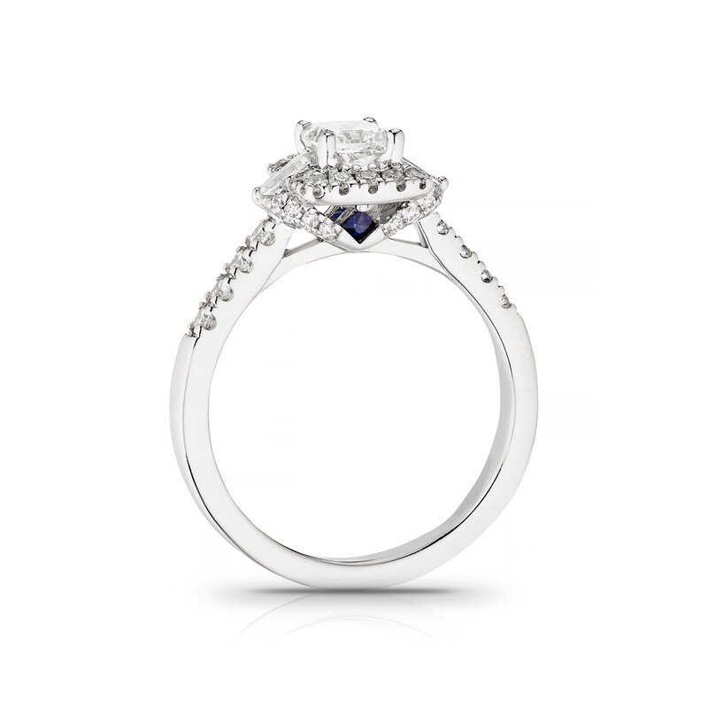 Vera Wang 18ct White Gold 0.80ct Diamond Cushion Cut Ring