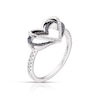 Thumbnail Image 1 of Vera Wang Silver Sapphire 0.12ct Diamond Heart Ring