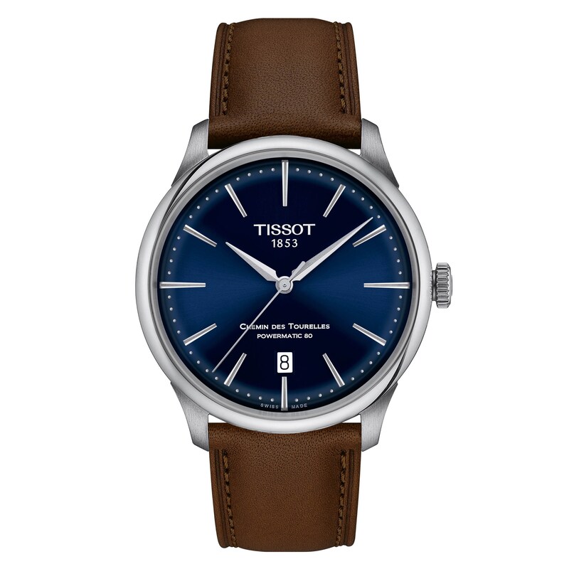 Tissot Chemin Des Tourelles Brown Leather Strap Watch