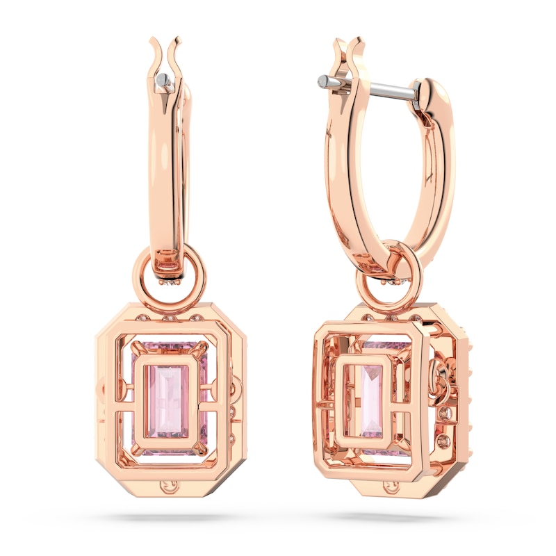 Swarovski Dextera Rose Gold-Tone Crystal Octagonal Drop Earrings