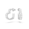 Thumbnail Image 0 of Swarovski Matrix Silver-Tone Crystal Heart Earrings