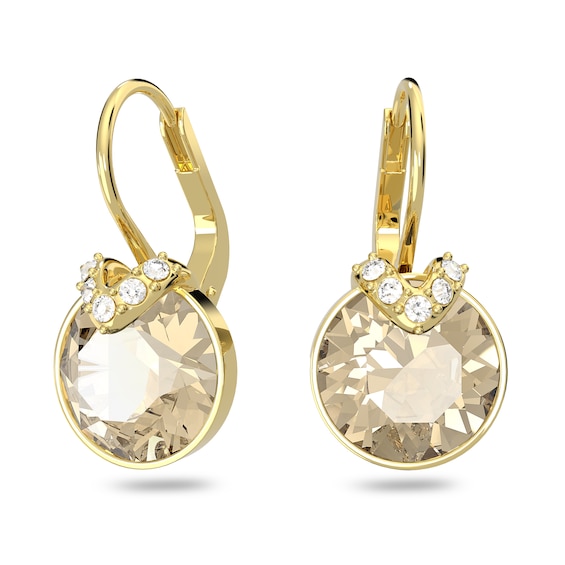 Swarovski Crystal Gold Tone Pave Earrings