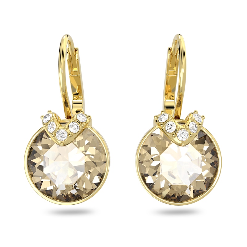 Swarovski Crystal Gold-Tone Pavé Earrings