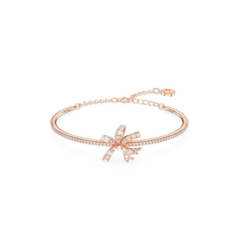 Main Image 1 of Swarovski Volta Rose Gold Tone Crystal Bow Bangle