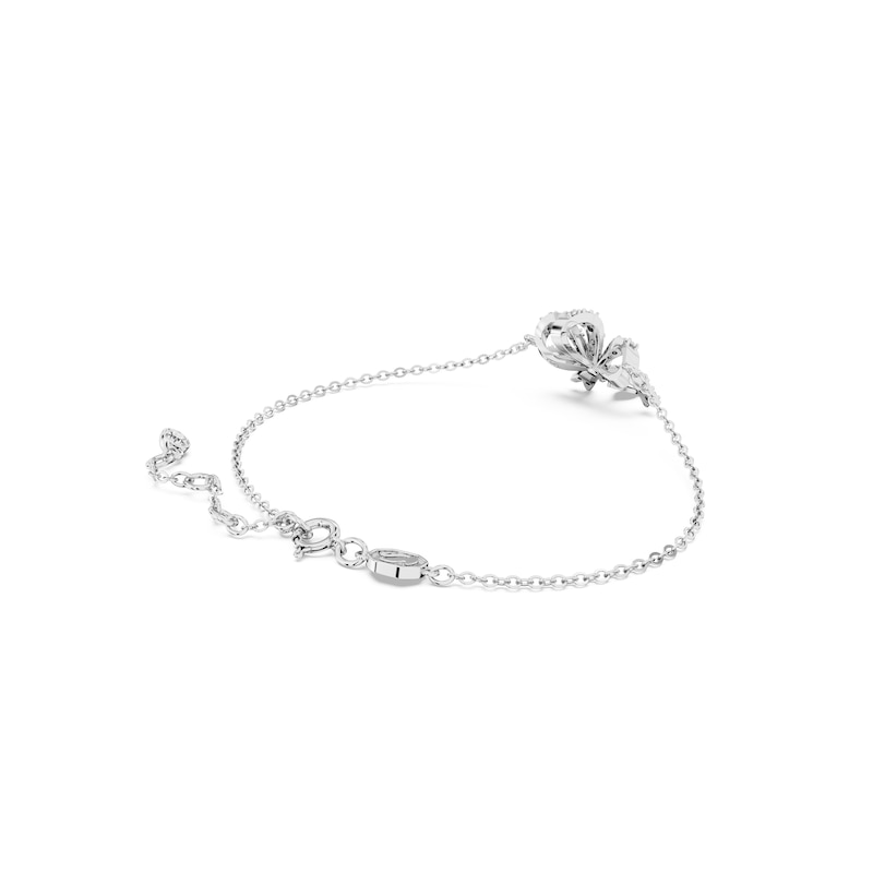 Swarovski Volta Rhodium Plated Pear Crystal Bow Bracelet