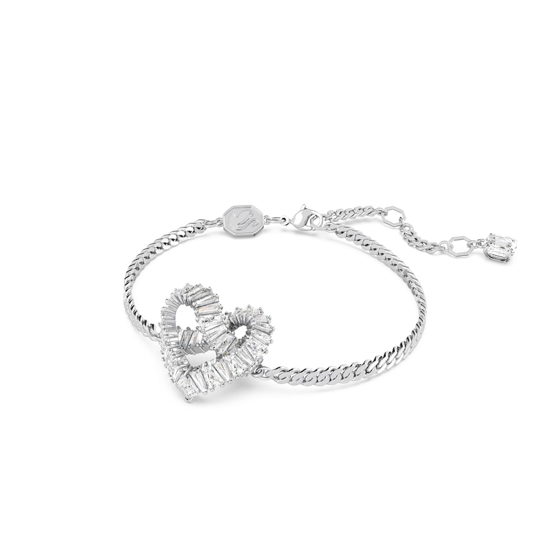 Swarovski Rhodium Plated 7 Inch Crystal Pavé Cut Bracelet