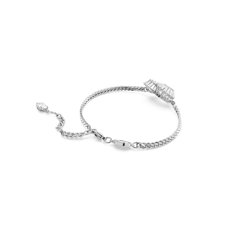 Swarovski Rhodium Plated 7 Inch Crystal Pavé Cut Bracelet