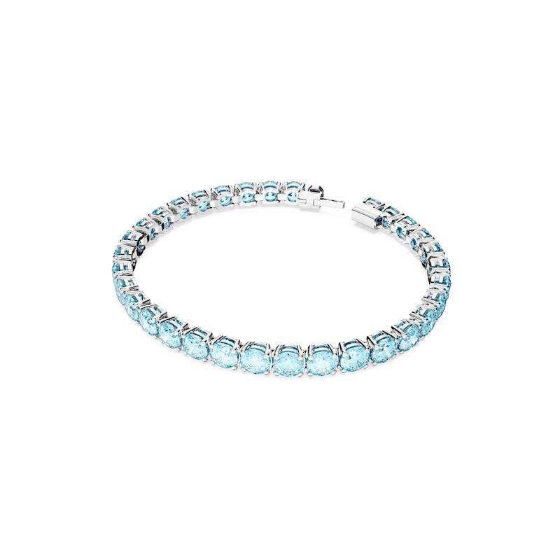 Swarovski Matrix Blue Crystal Baguette Cut Tennis Bracelet | Ernest Jones