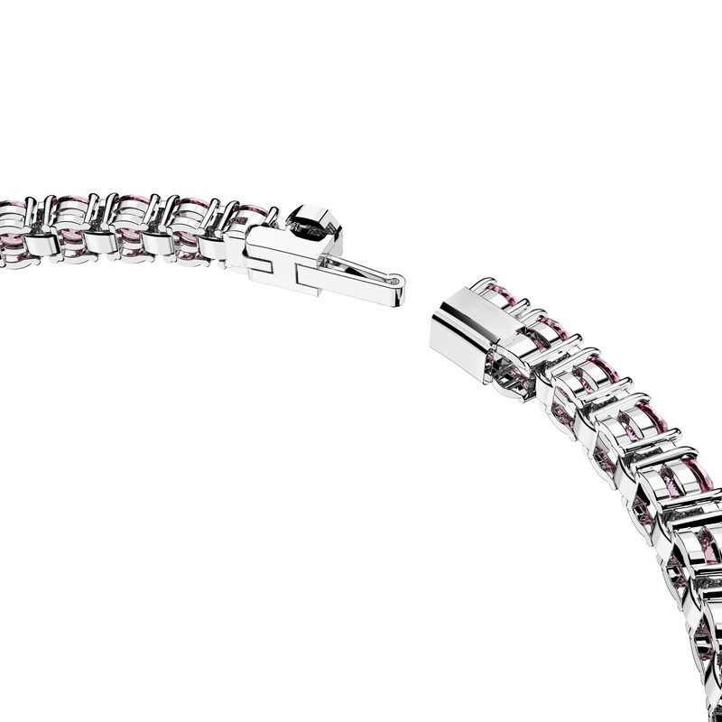 Swarovski Matrix Pink Crystal Baguette Cut 7 Inch Tennis Bracelet
