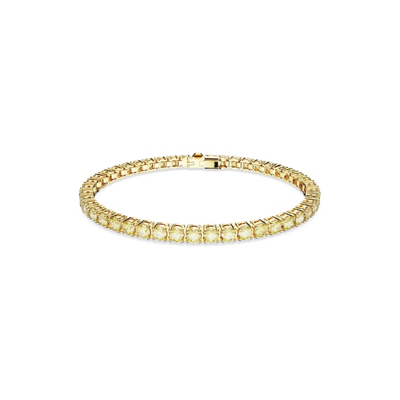 Swarovski Matrix Yellow Crystal Baguette Cut Tennis Bracelet