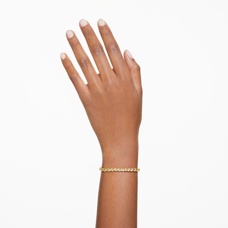 Main Image 5 of Swarovski Matrix Yellow Crystal Baguette Cut Tennis Bracelet
