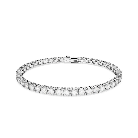 Swarovski Matrix Rhodium Plated 7 Crystal Tennis Bracelet