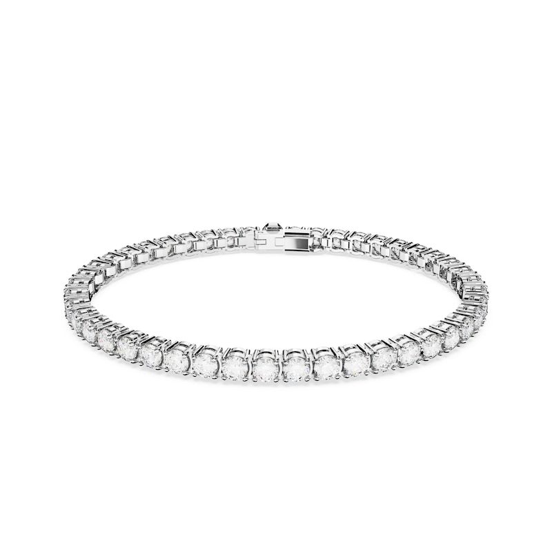 Main Image 1 of Swarovski Matrix Rhodium Plated 7" Crystal Tennis Bracelet