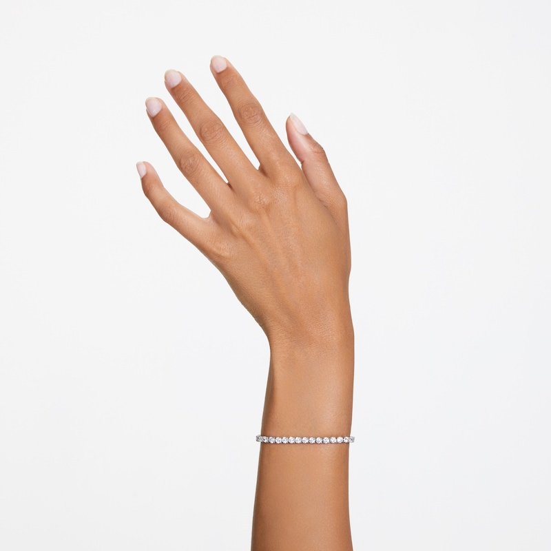 Main Image 5 of Swarovski Matrix Rhodium Plated 7" Crystal Tennis Bracelet