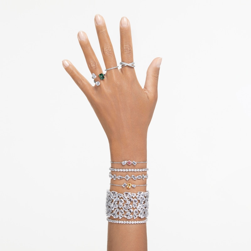 Main Image 7 of Swarovski Matrix Rhodium Plated 7" Crystal Tennis Bracelet