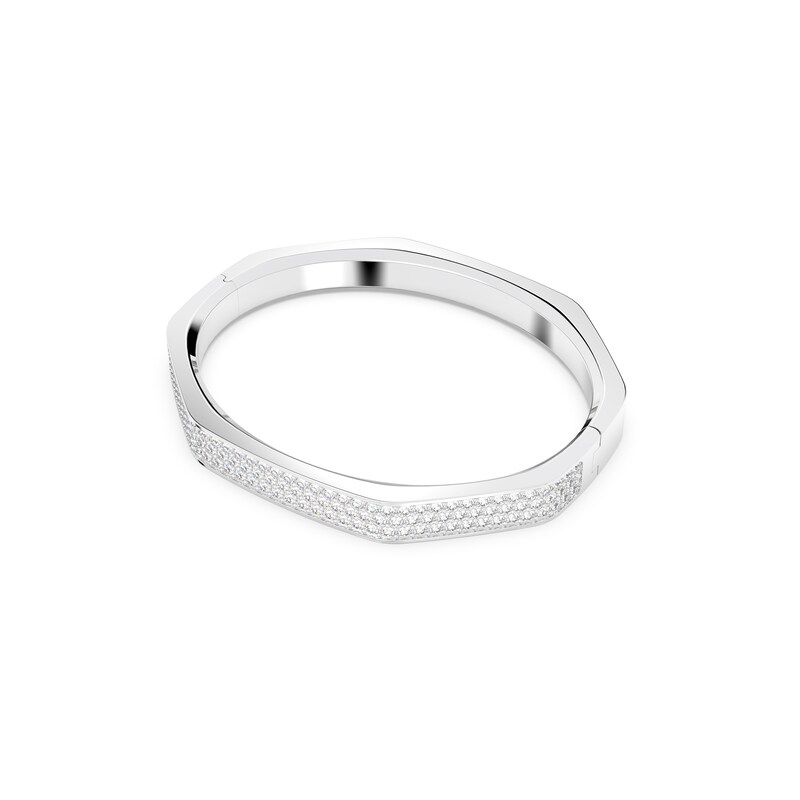 Swarovski Dextera Rhodium Plated Crystal Octagonal Bangle