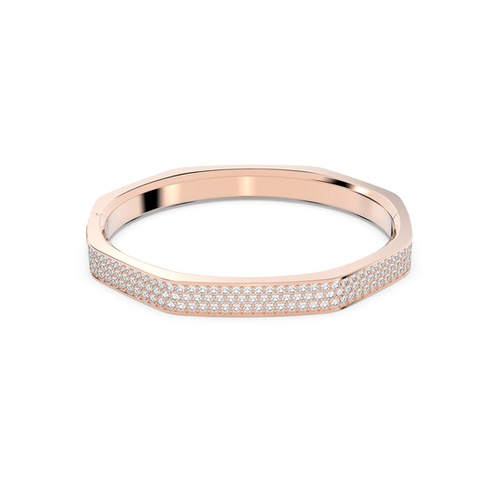 Swarovski Dextera Rose Gold Tone Crystal Octagonal Bangle