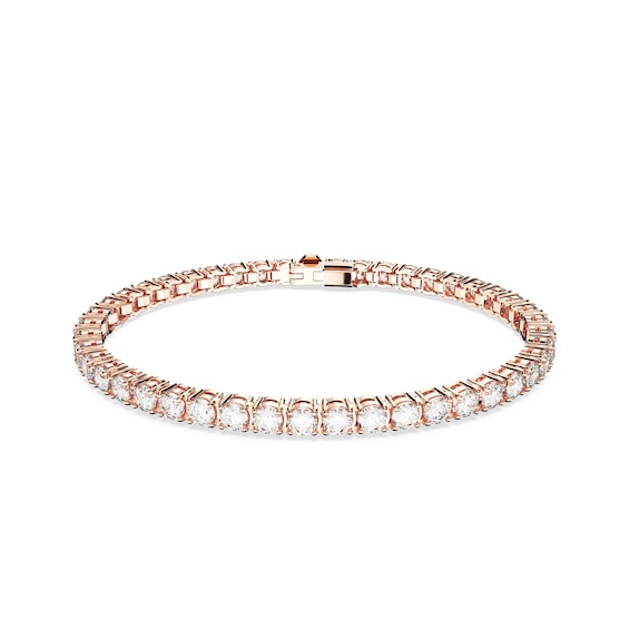 Swarovski Matrix Rose Gold Plated 7 Crystal Tennis Bracelet