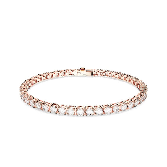 Swarovski Matrix Rose Gold Plated Crystal Tennis Bracelet