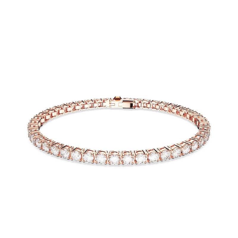 Swarovski Matrix Rose Gold Plated 7 Inch Crystal Tennis Bracelet