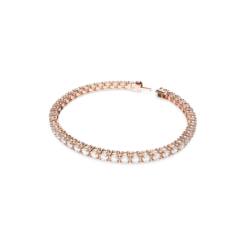 Swarovski Matrix Rose Gold Plated 7 Inch Crystal Tennis Bracelet