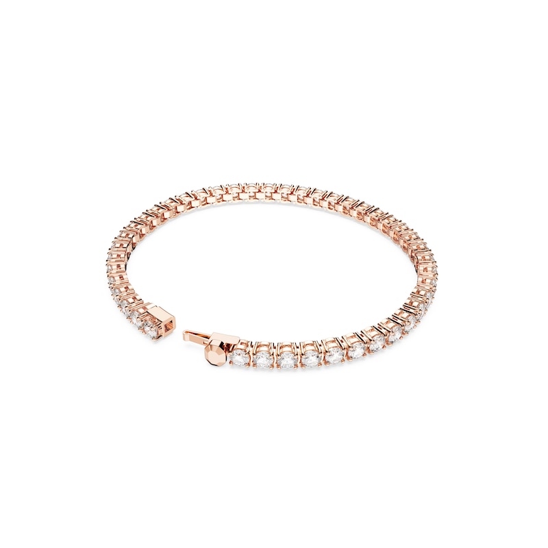 Swarovski Matrix Rose Gold Plated 7 Inch Crystal Tennis Bracelet