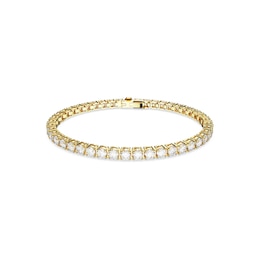 Swarovski Matrix Gold Plated Crystal Tennis Bracelet