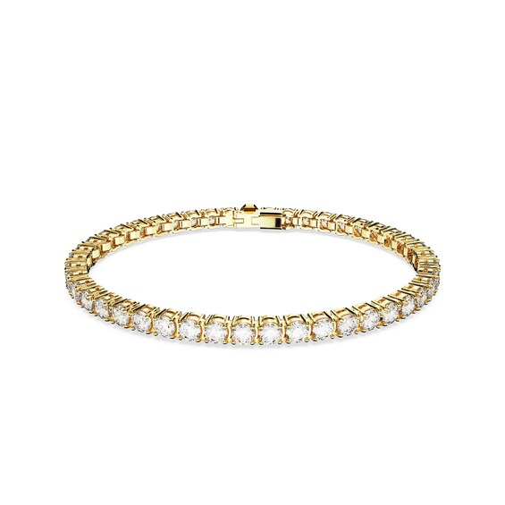 Swarovski Matrix Gold Plated 7 Crystal Tennis Bracelet